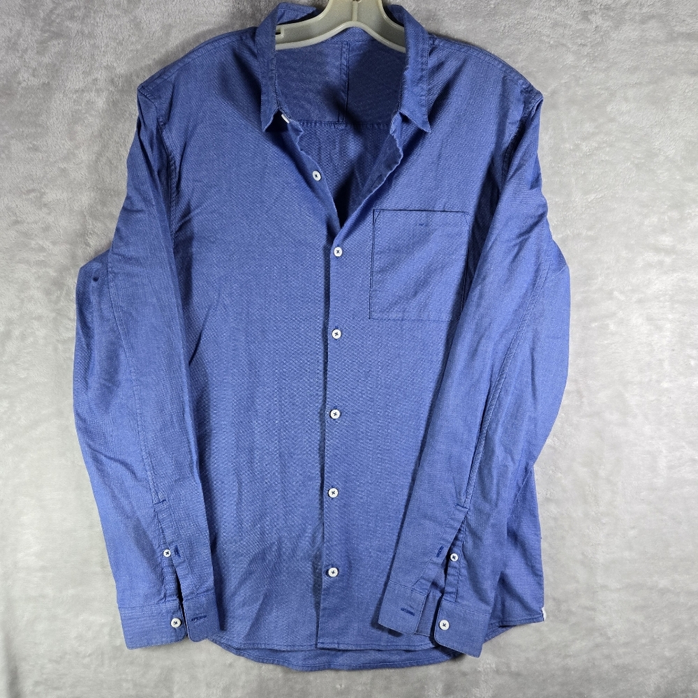 Lululemon Front Pocket Long Sleeve Shirt Medium Button Up Blue Collar